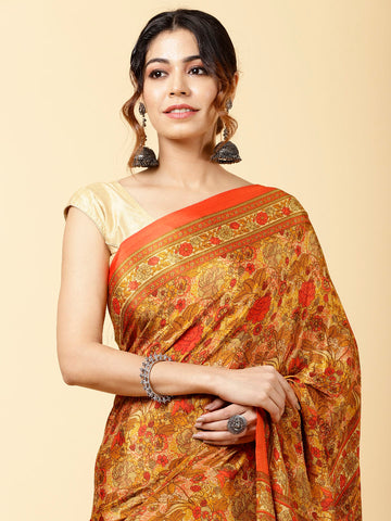 Latest Crepe Floral Saree Design