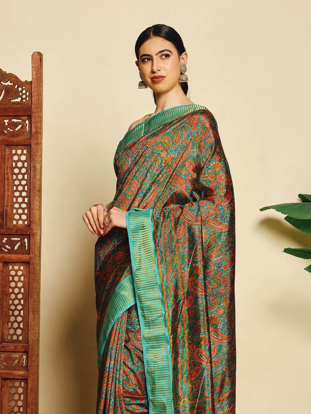Paisley Printed Art Silk Saree