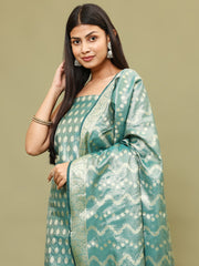 Woven Chanderi Unstitched Suit With Dupatta