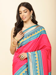 Zari Border Patola Woven Handloom Saree