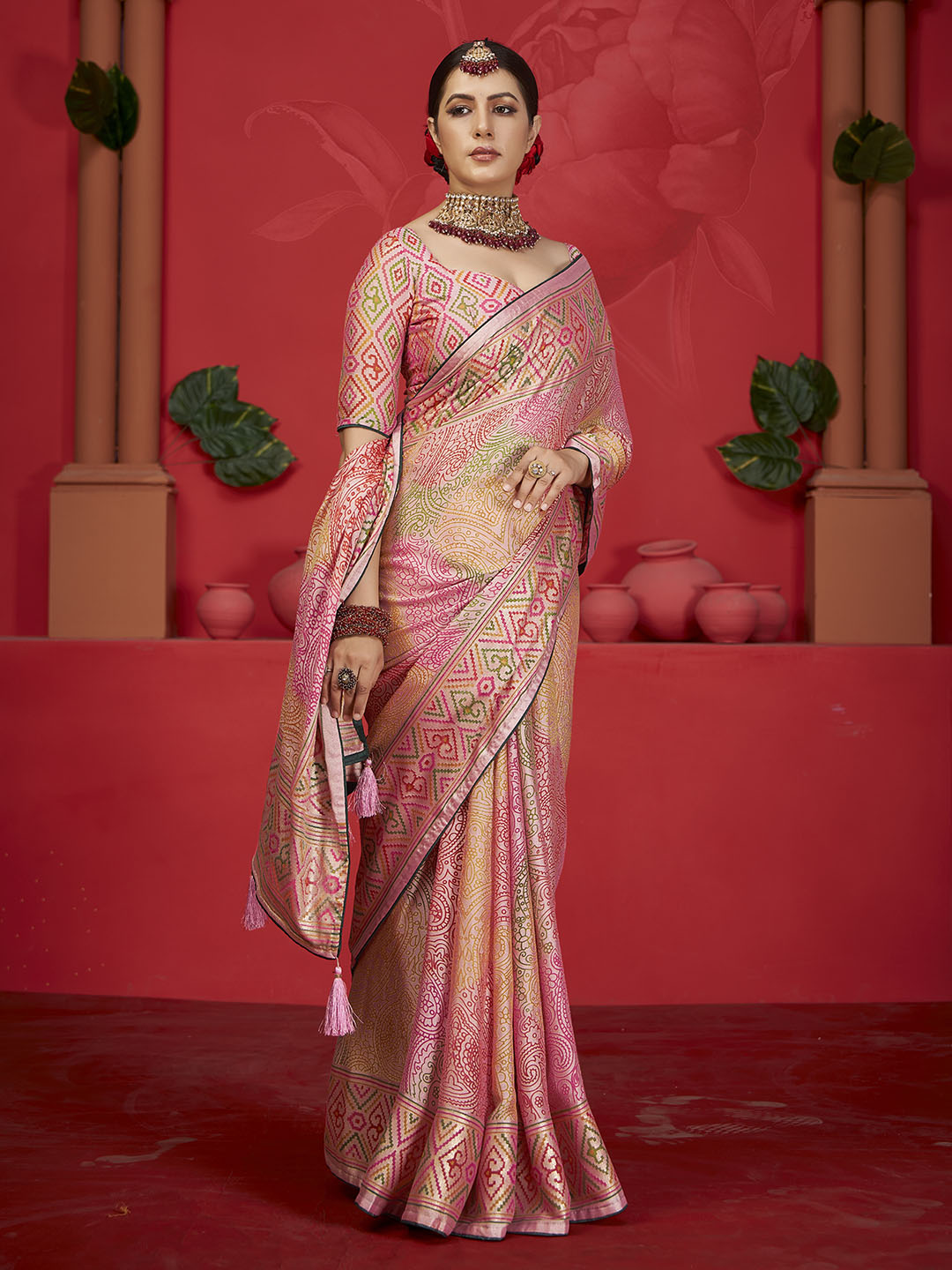 Abstract Printed Georgette Saree