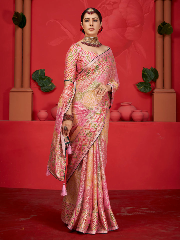 Abstract Printed Georgette Saree