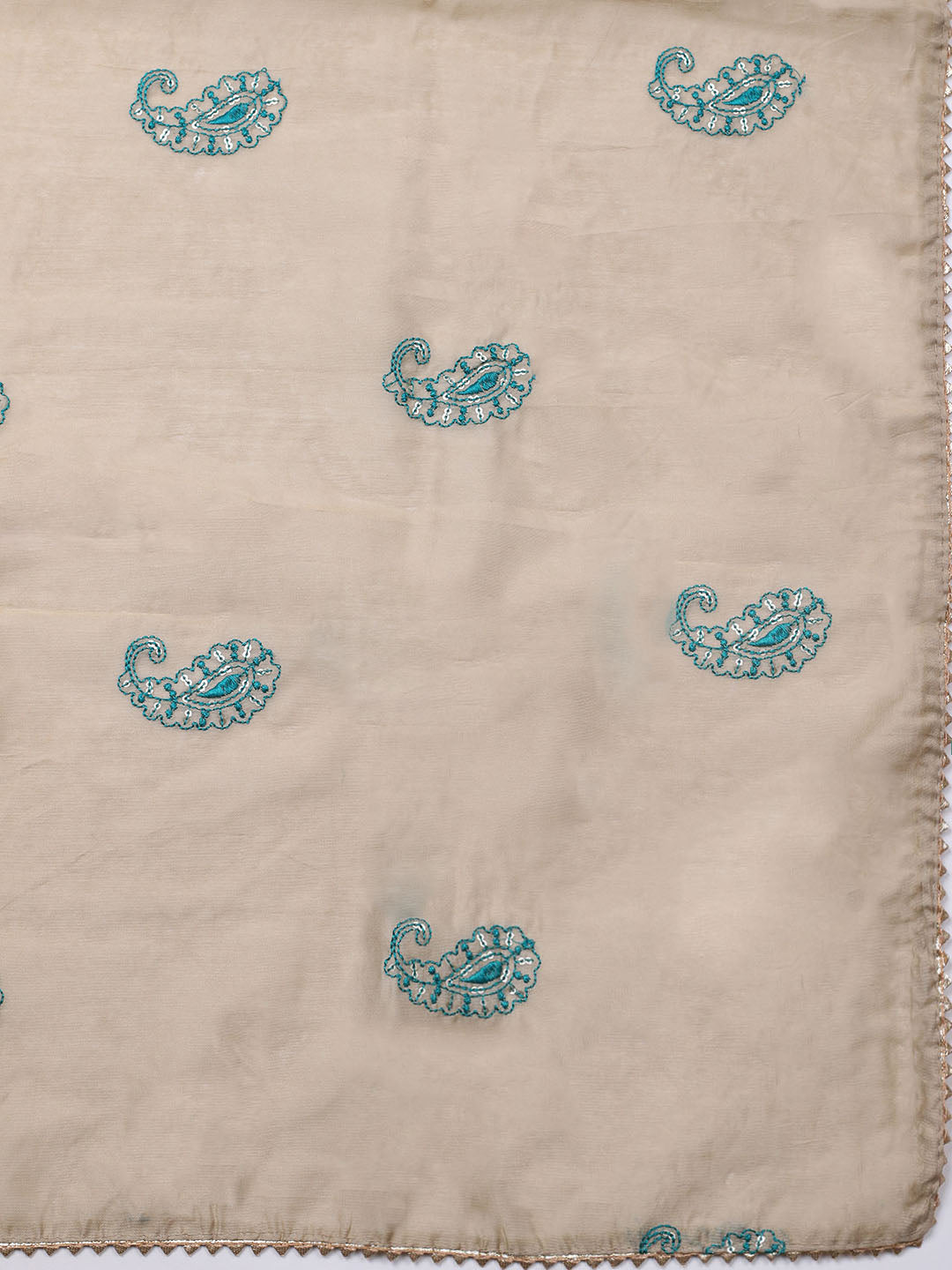 Embroidered Cotton Unstitched Suit With Pant &amp; Dupatta