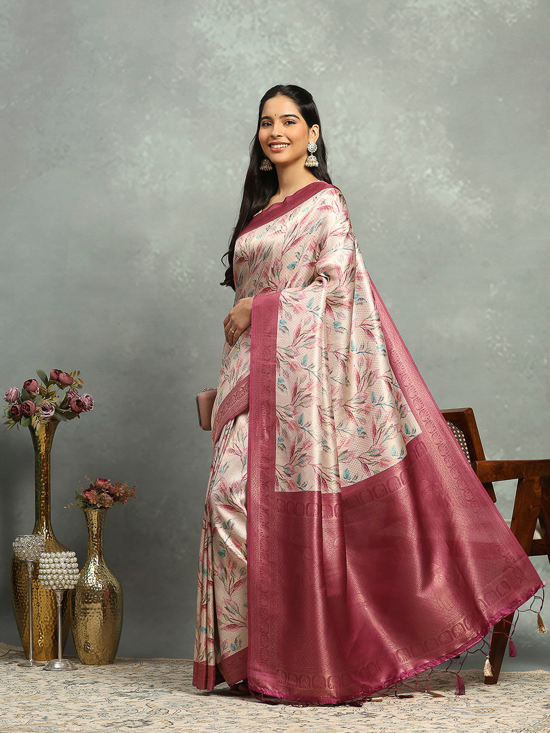 Digital Printed Art Silk Saree