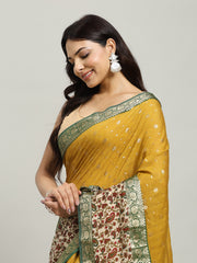 Digital Printed Cotton Blend Woven Saree