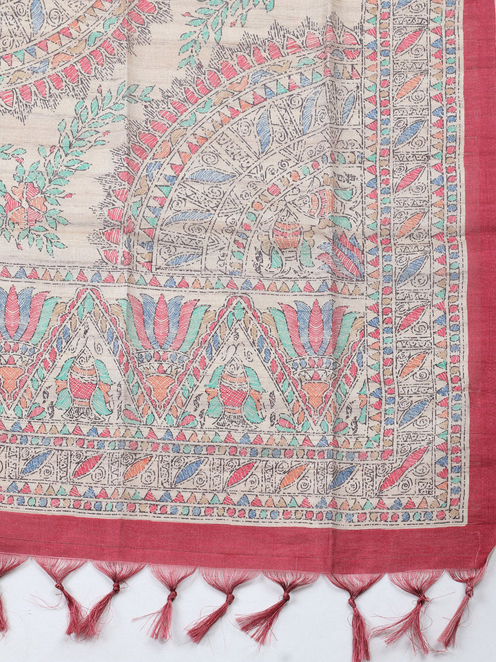Embroidered Cotton Blend Unstitched Suit With Pant &amp; Dupatta