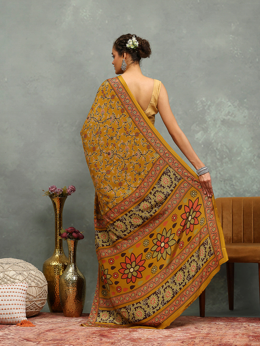 Digital Printed Crepe Saree