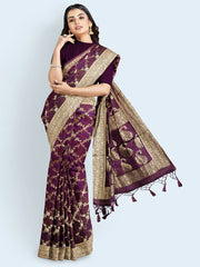 Zari Jaal Art Silk Woven Saree