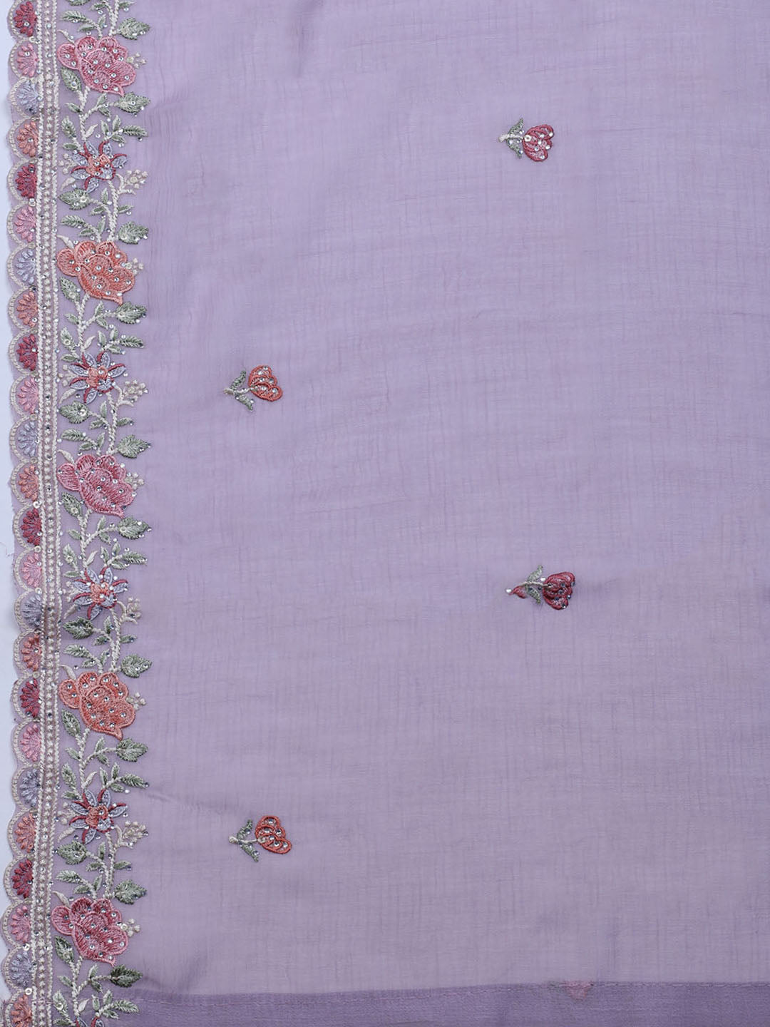 Embroidered Chiffon Unstitched Suit With Dupatta