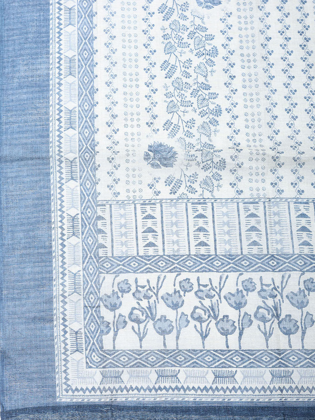 Embroidered Cotton Blend Unstitched Suit With Pant &amp; Dupatta