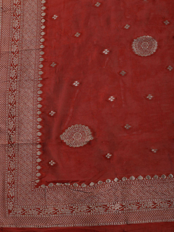 Woven Chanderi Unstitched Suit With Dupatta