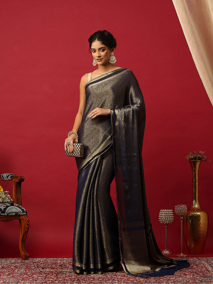 Plain Crepe Saree