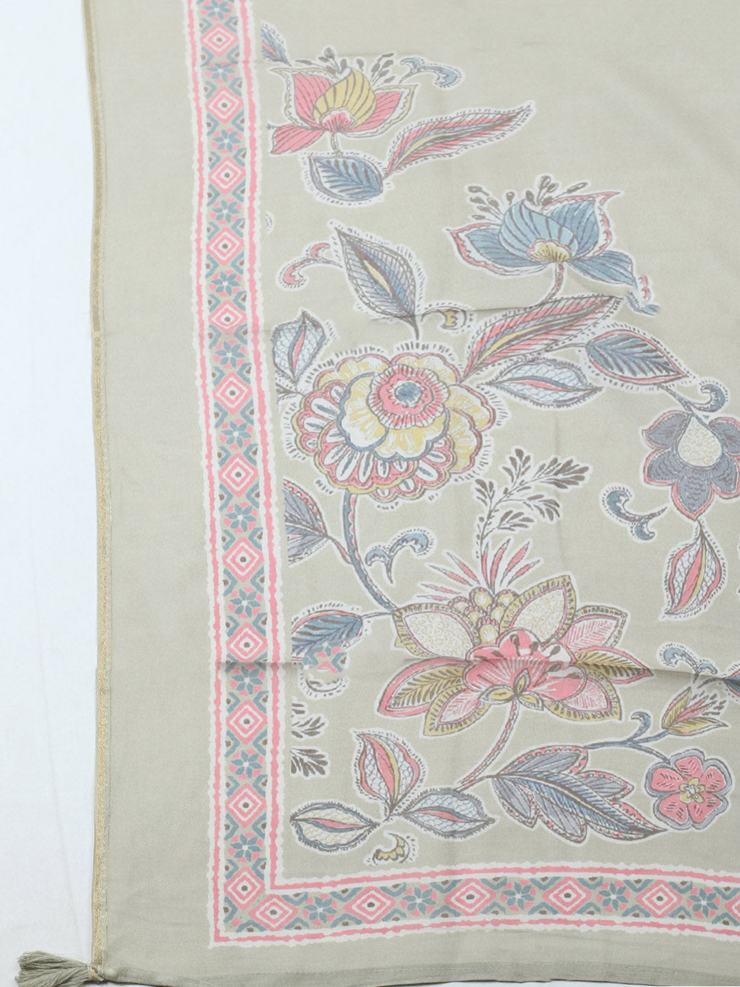 Embroidered Muslin Unstitched Suit With Pant &amp; Dupatta