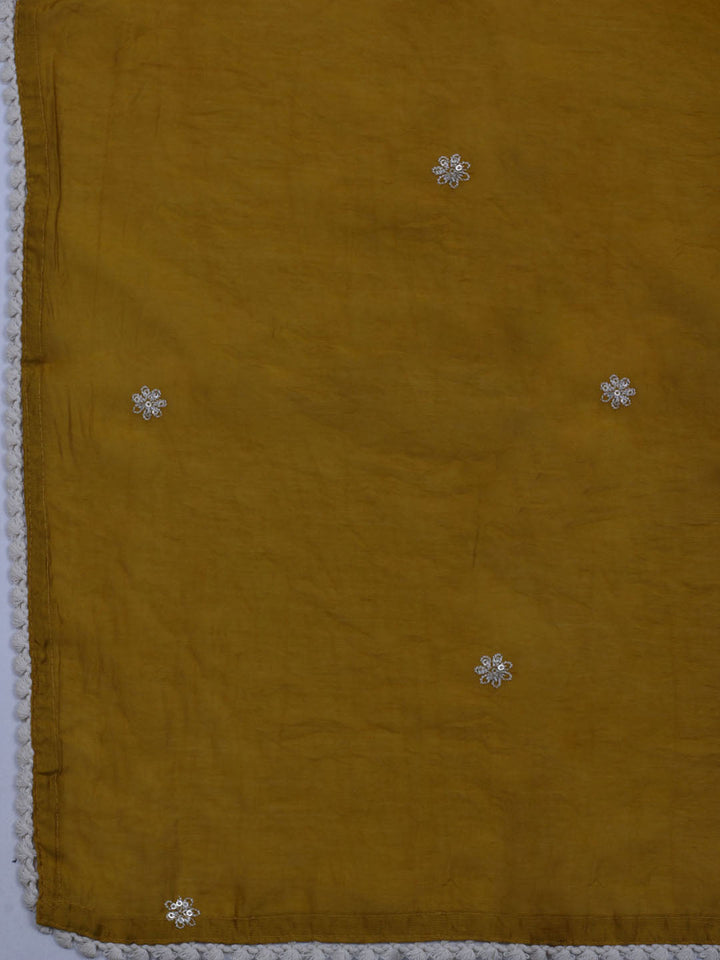 Neck Embroidered Cotton Blend Unstitched Suit With Dupatta