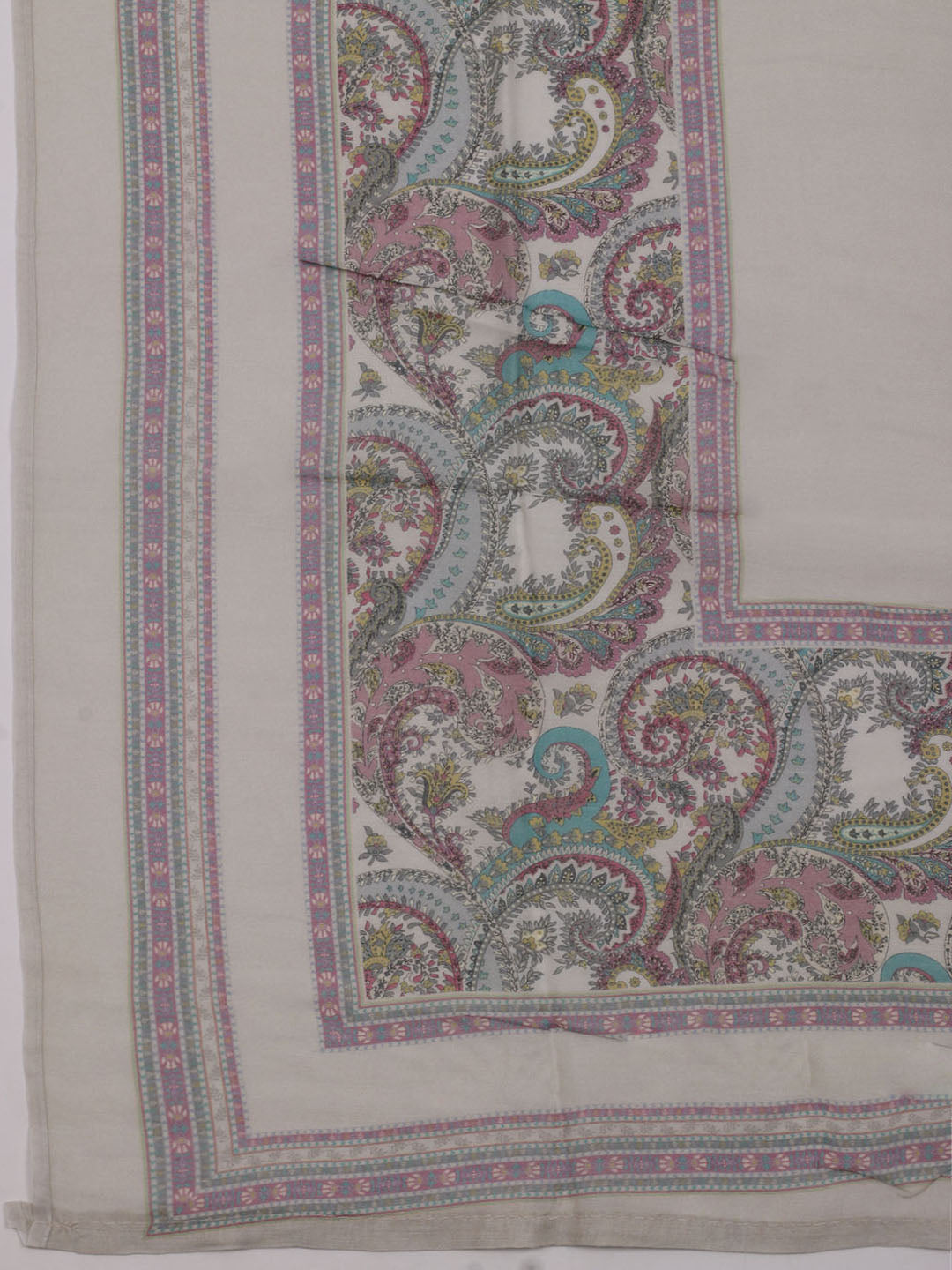 Printed Cotton Blend Unstitched Suit With Dupatta