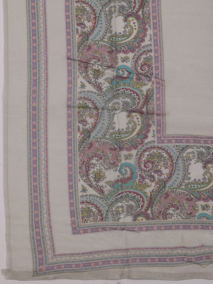 Printed Cotton Blend Unstitched Suit With Dupatta