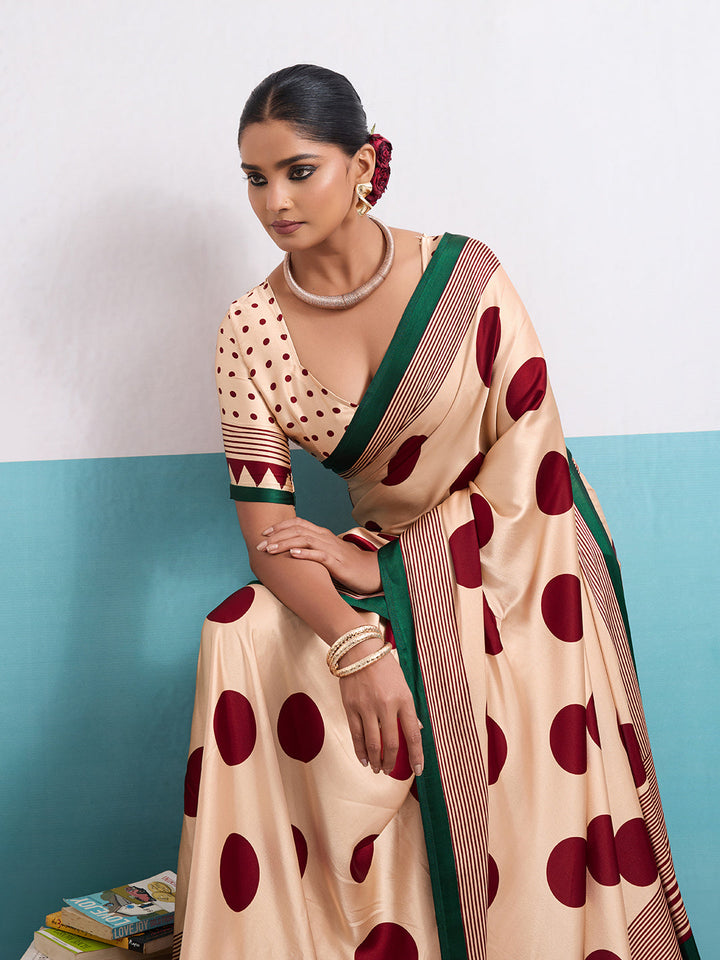Printed Satin Saree
