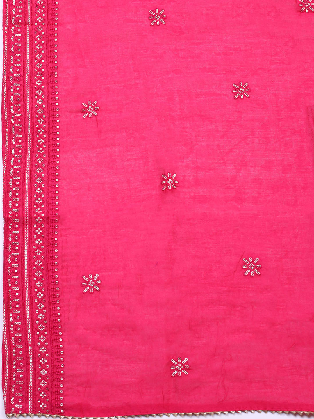 Embroidered Cotton Unstitched Suit With Pant &amp; Dupatta