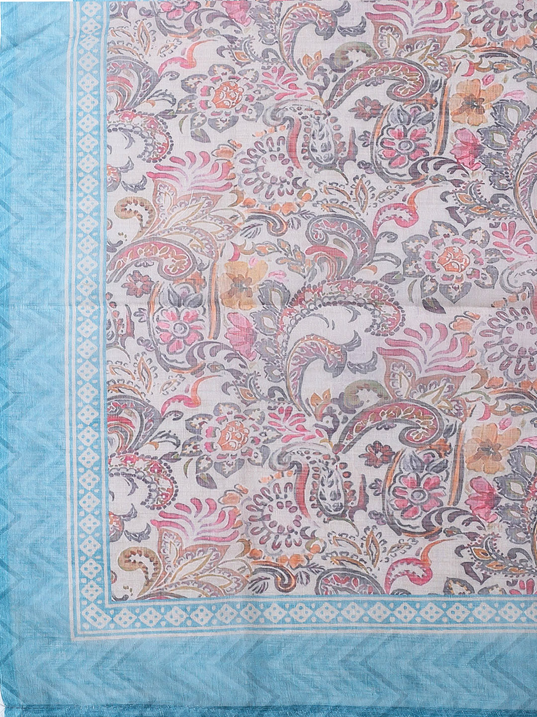 Embroidered Chanderi Unstitched Suit With Pant &amp; Dupatta