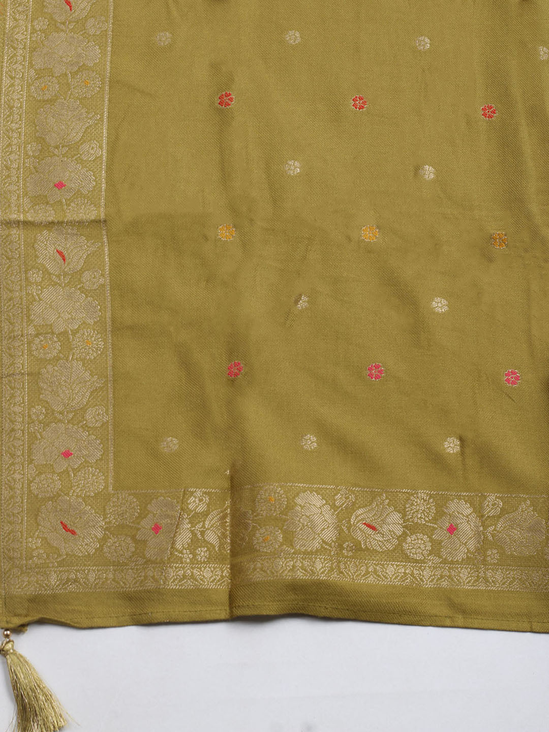 Pashmina Woven Design Unstitched Kurta With Pant &amp; Dupatta