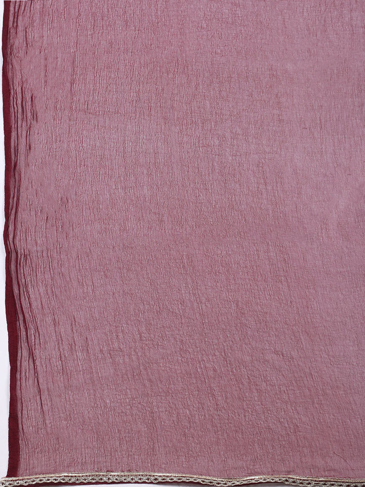 Woven Design Chanderi Unstitched Suit With Pant &amp; Dupatta