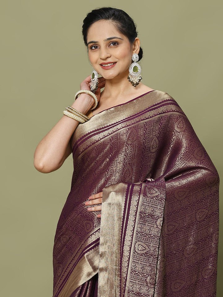 Zari Jaal Woven Crepe Saree