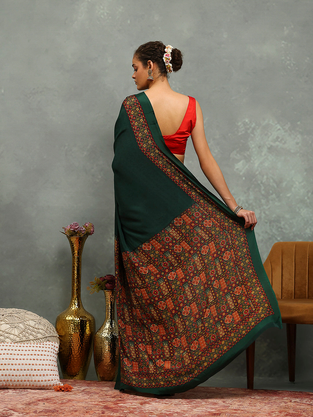 Digital Printed Crepe Saree