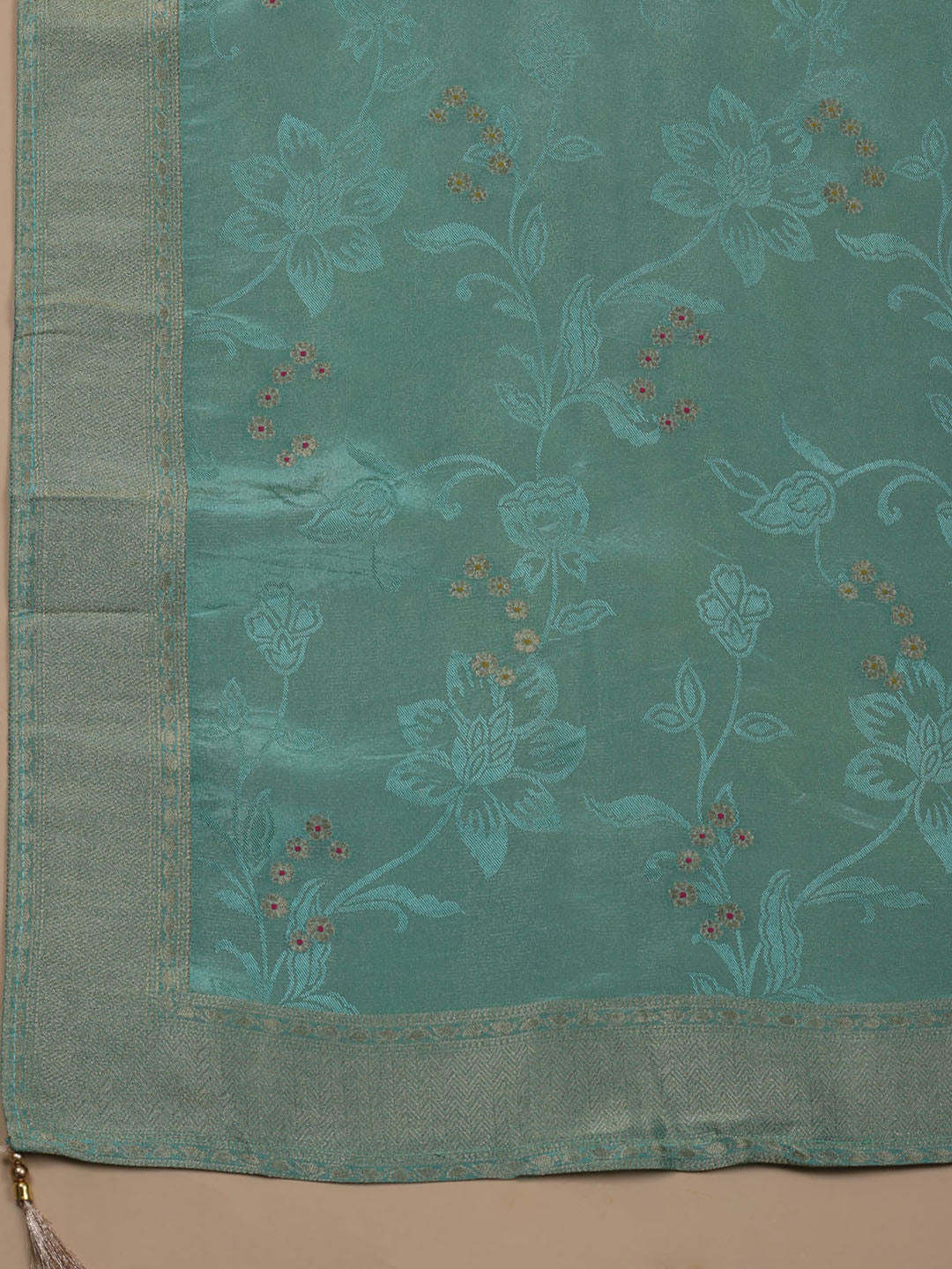 Kanjeevaram Chanderi Unstitched Suit With Dupatta
