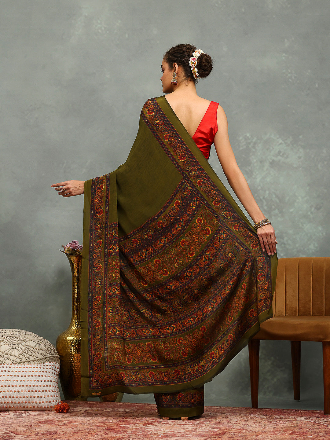 Digital Printed Crepe Saree