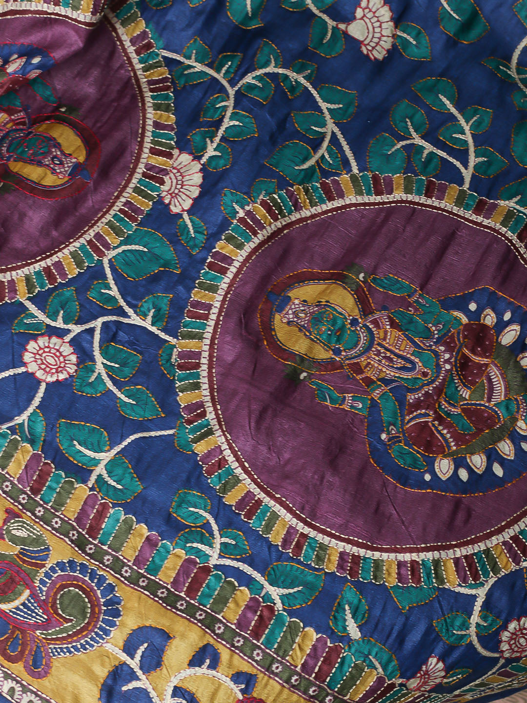 Printed Tussar Unstitched Kurta With Pant &amp; Dupatta