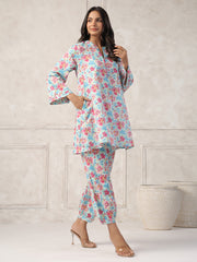 Printed Cotton Blend Kurti With Pants