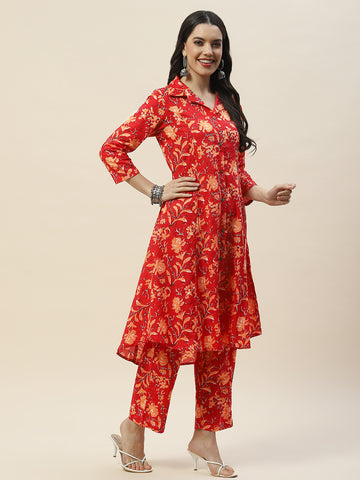 Floral Printed Cotton Kurta Set