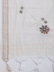 Patch Neck Cotton Blend Unstitched Suit With Dupatta