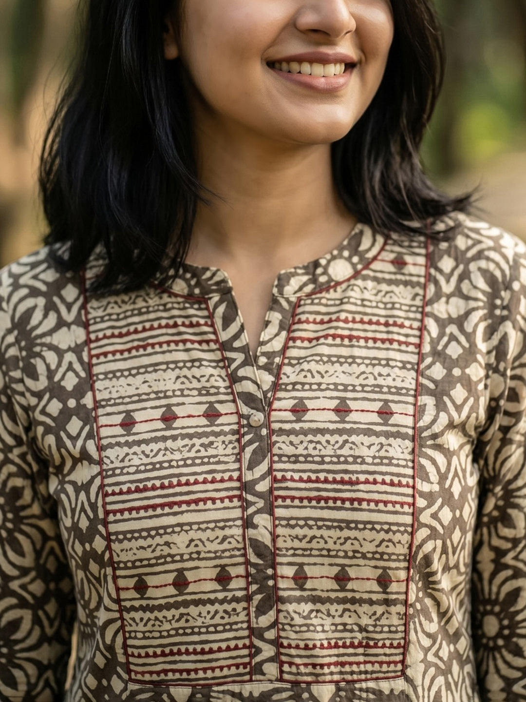 Embroidered Cotton Blend Kurta With Pant &amp; Dupatta
