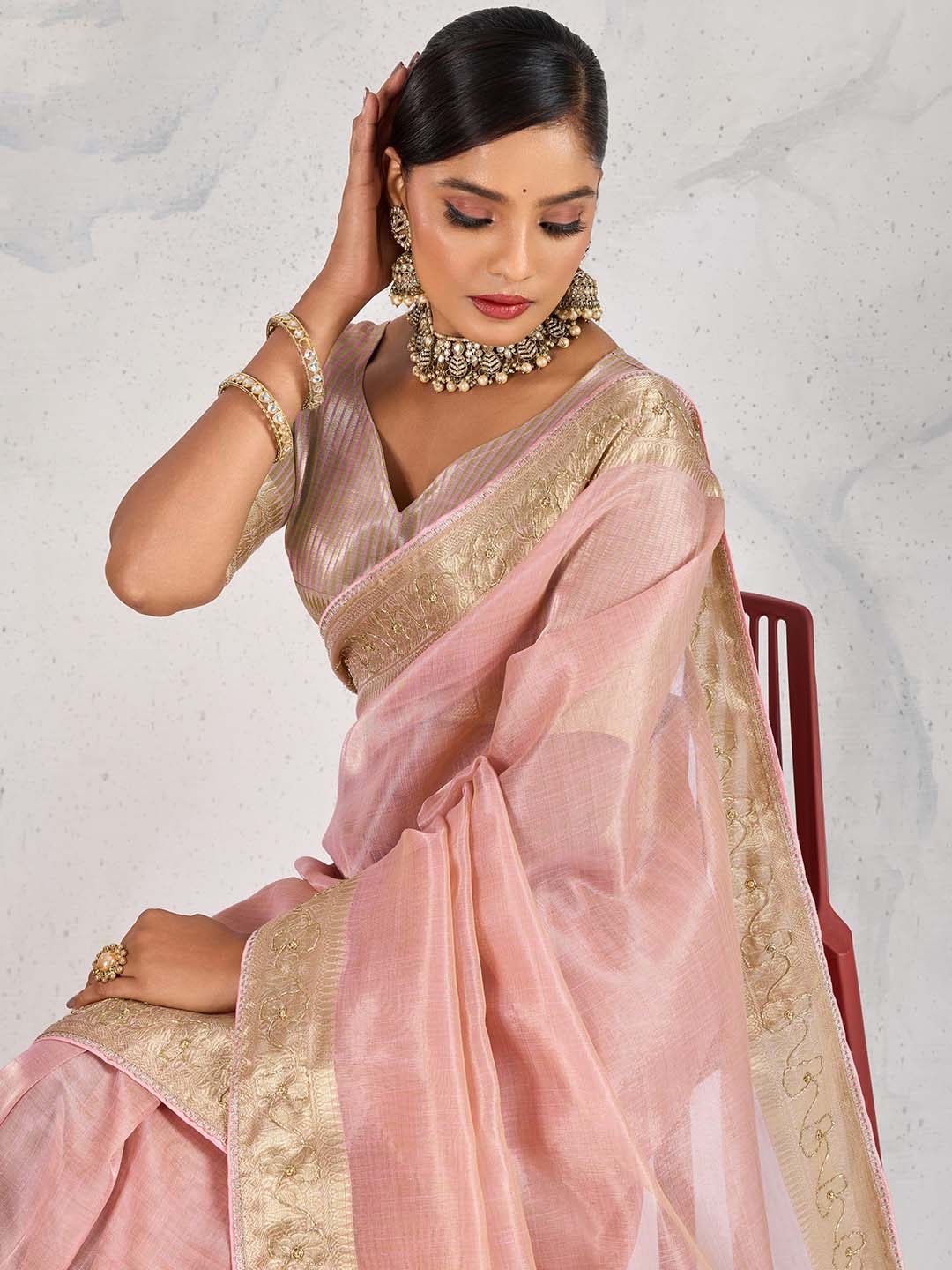 Woven Design Linen Saree
