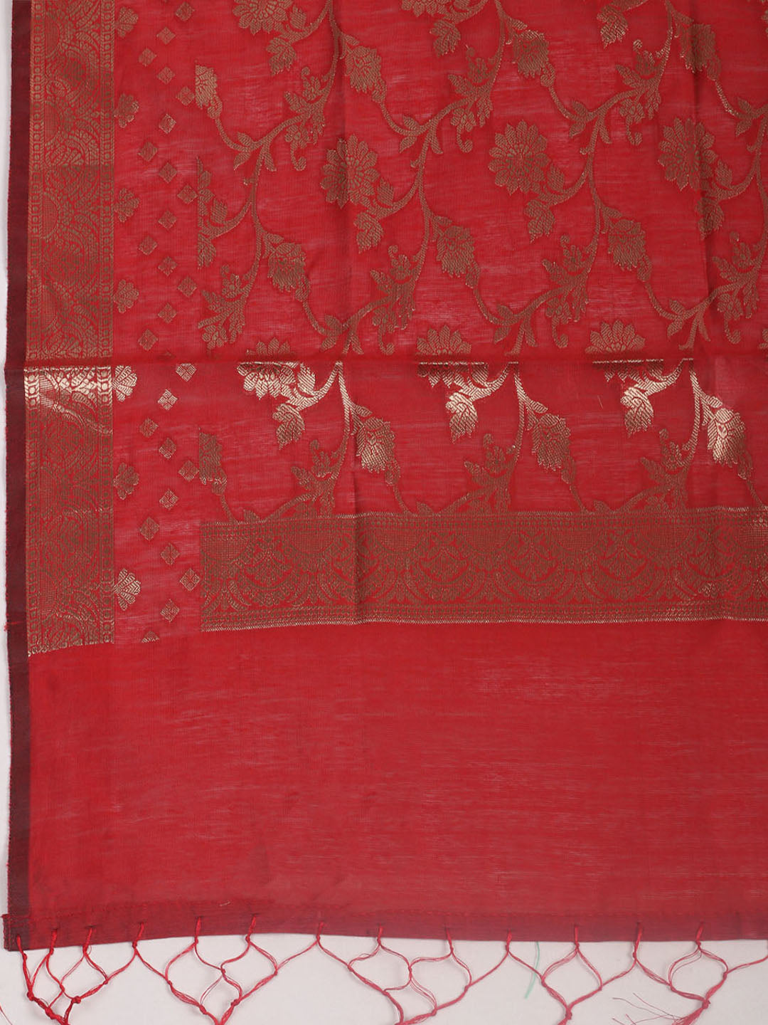 Woven Design Chanderi Unstitched Suit With Pant &amp; Dupatta