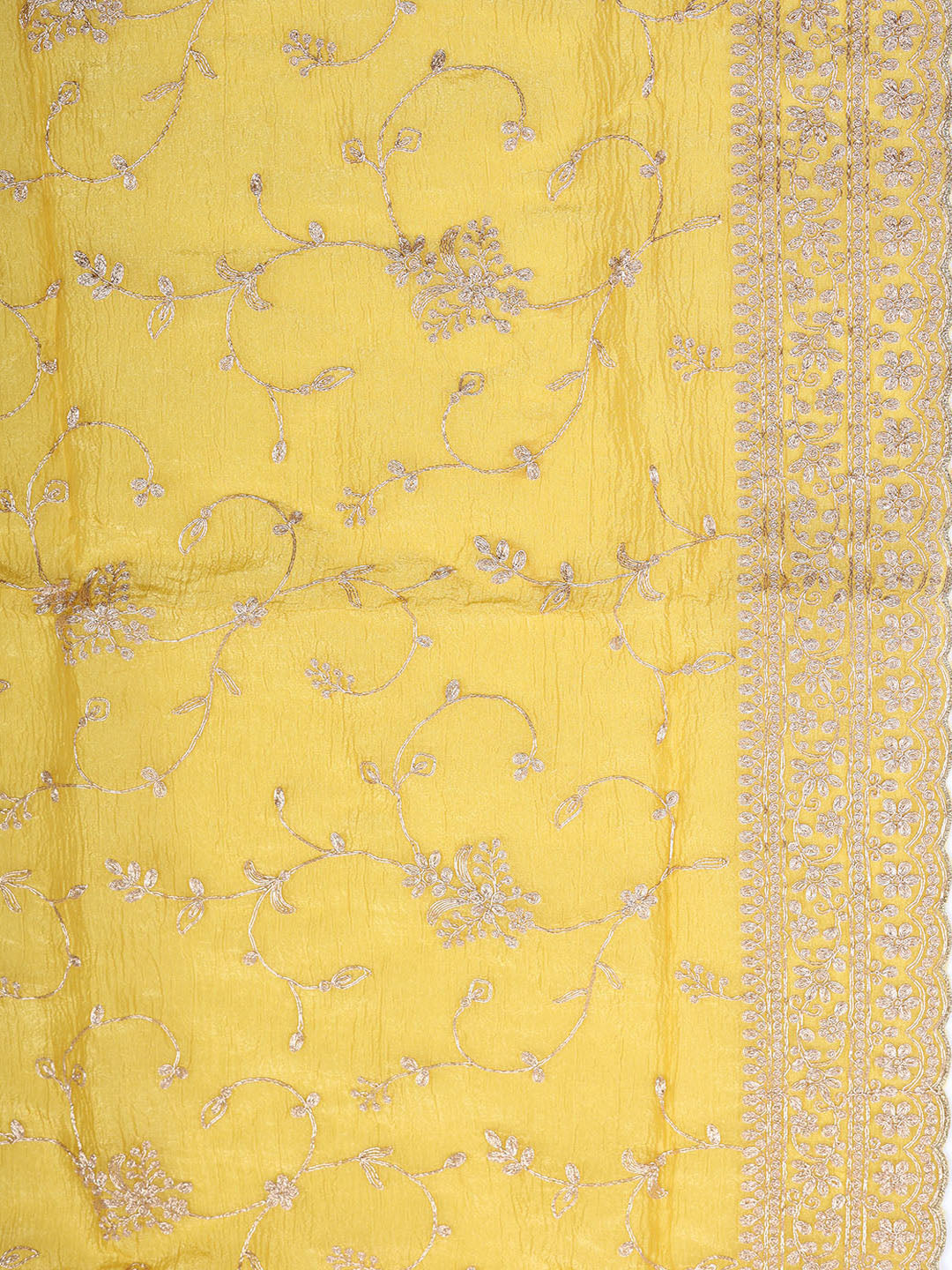 Embroidered Tissue Unstitched Suit With Pant &amp; Dupatta