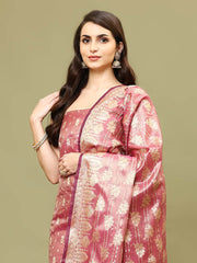 Woven Chanderi Unstitched Suit With Dupatta