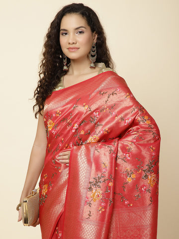 Zari Border Banarasi Woven  Saree