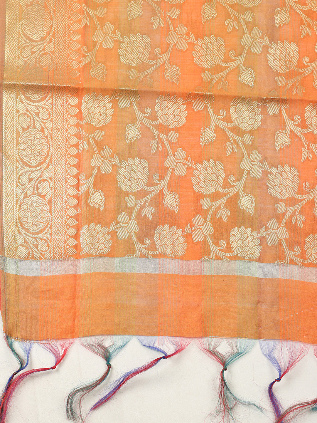 Woven Design Chanderi Unstitched Suit With Pant &amp; Dupatta