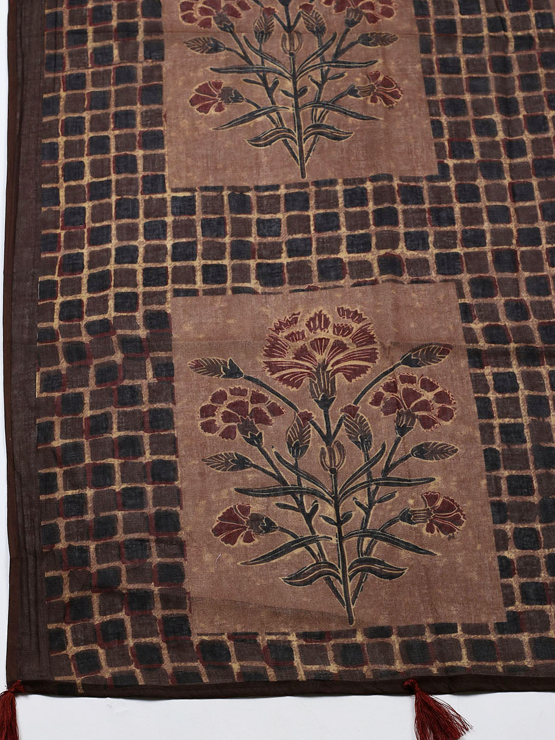 Embroidered Cotton Blend Unstitched Suit With Pant &amp; Dupatta