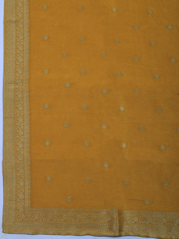 Woven Design Chanderi Unstitched Suit With Pant &amp; Dupatta