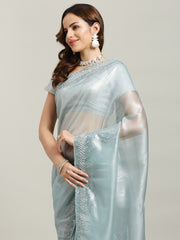 Sequence Embroidery Tissue Saree
