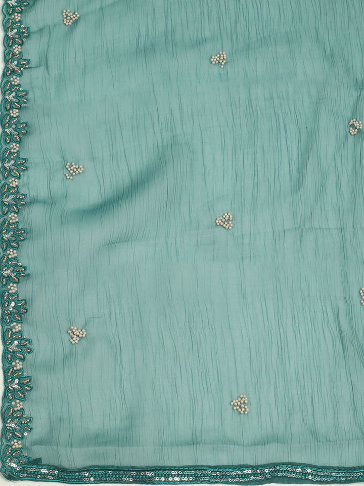 Embroidered Chiffon Unstitched Suit With Dupatta