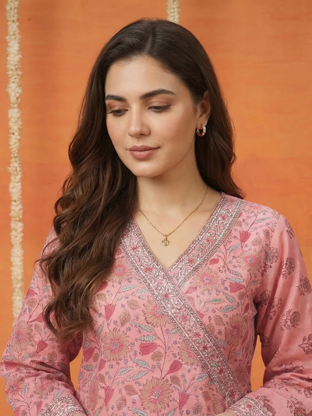 Printed Cotton Blend Kurta With Pant &amp; Dupatta