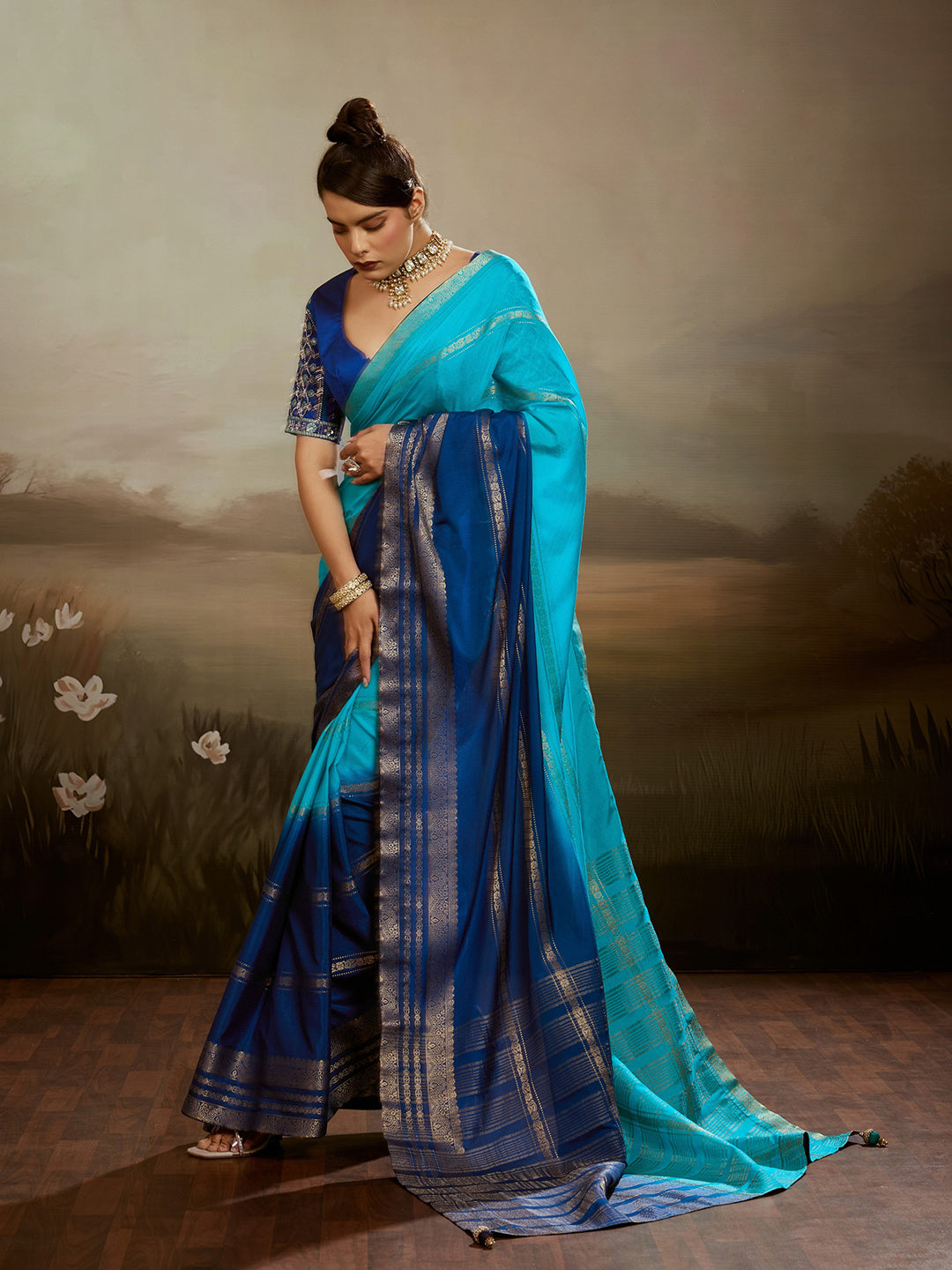 Plain Chiffon Saree