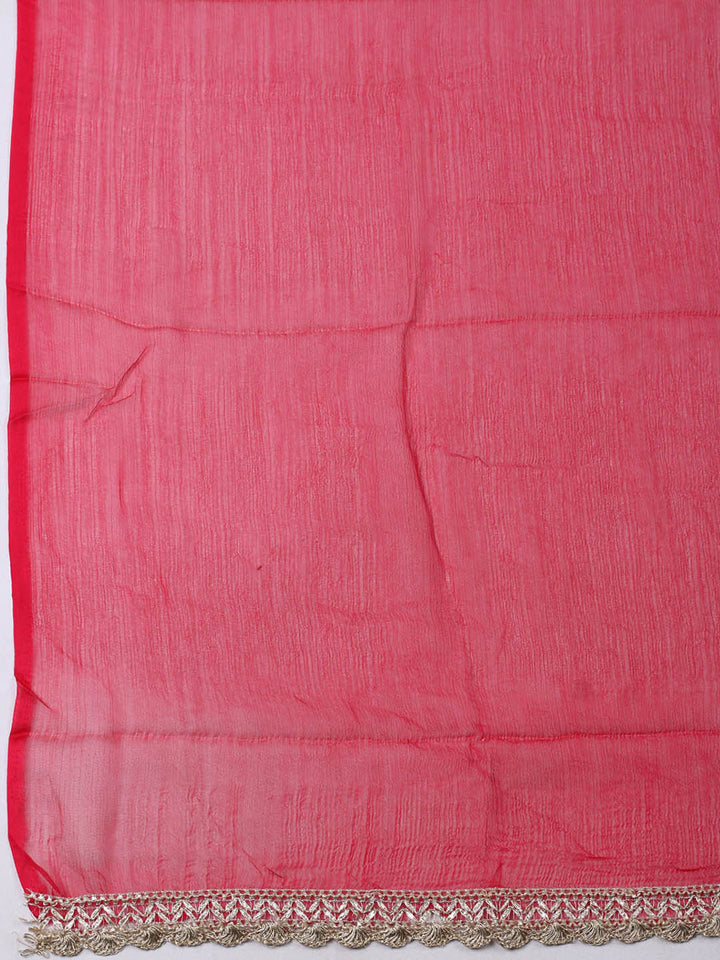 Woven Design Chanderi Unstitched Suit With Pant &amp; Dupatta