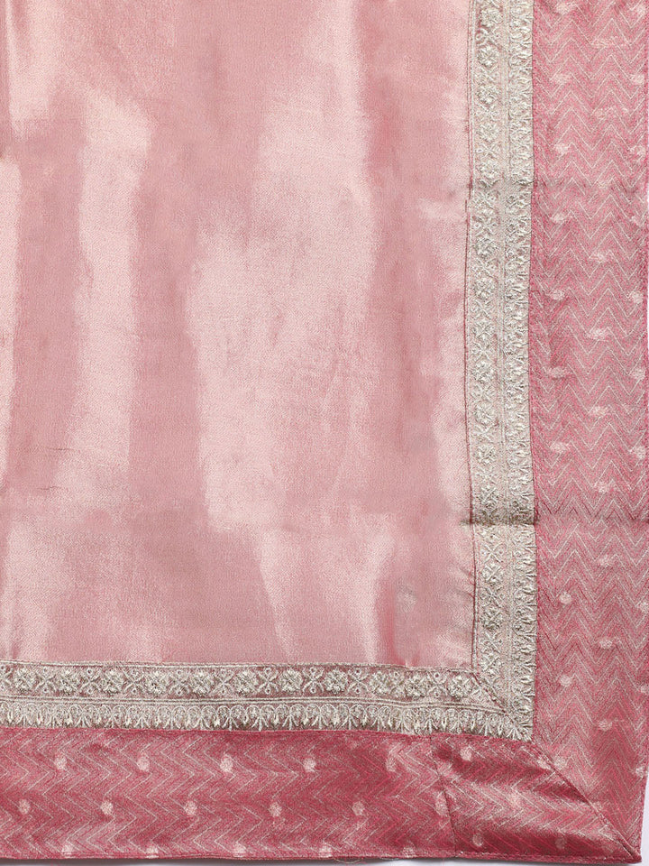 Banarasi Tissue Unstitched Suit With Dupatta