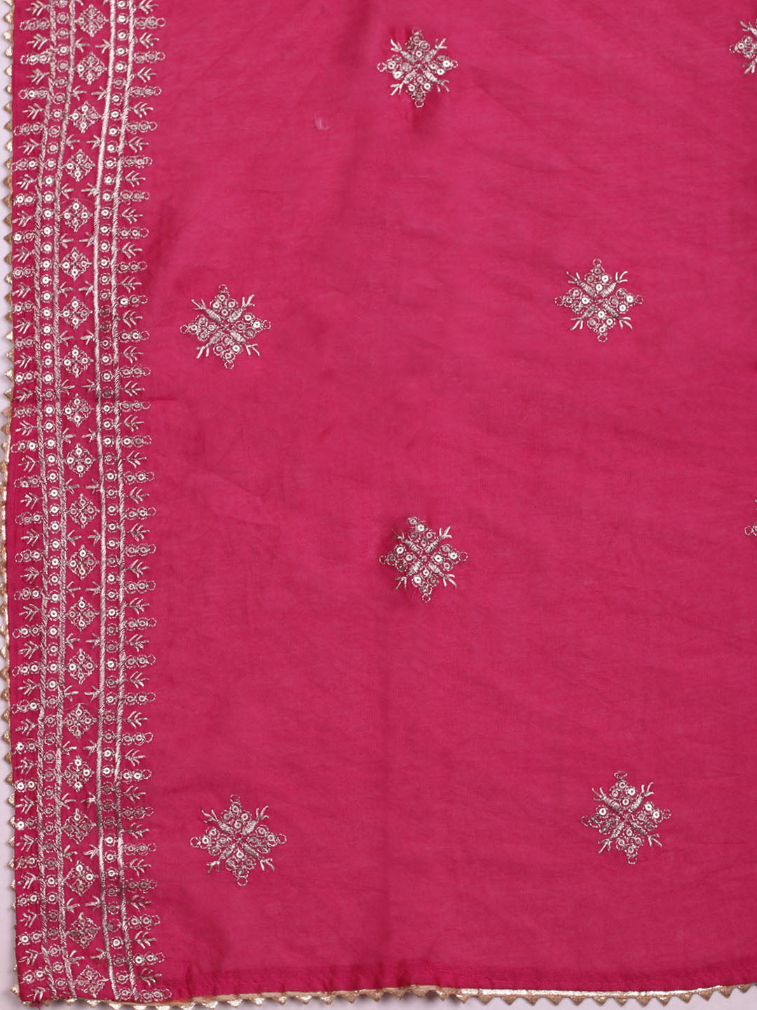 Sequence Work Chanderi Unstitched Suit With Dupatta