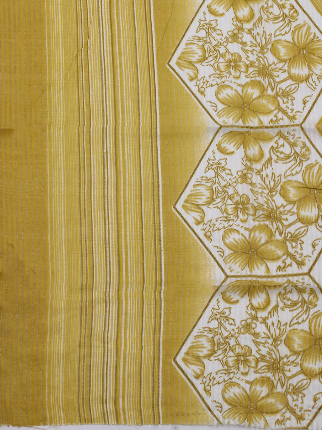 Floral Printed Cotton Blend Unstitched Suit With Dupatta